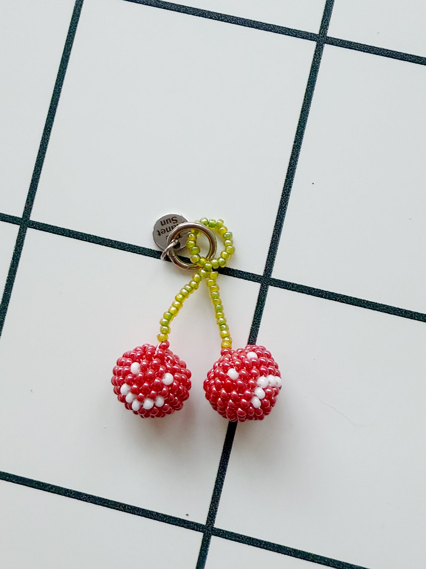 Mini beaded cherry with faces